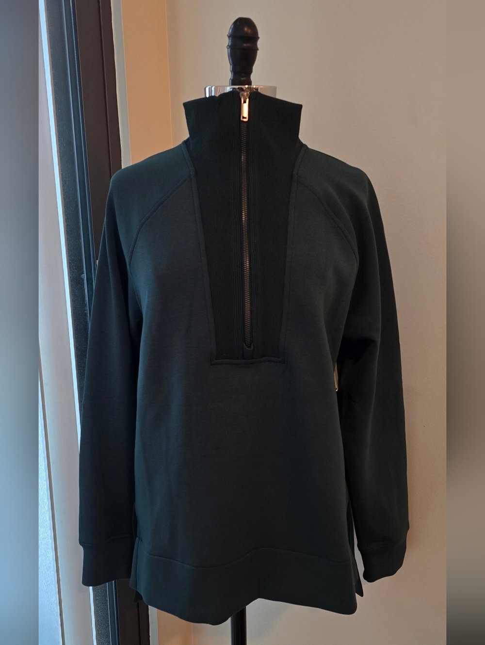 SPANX Women's AirEssentials Brushed Half Zip Tunic Dark Green XS